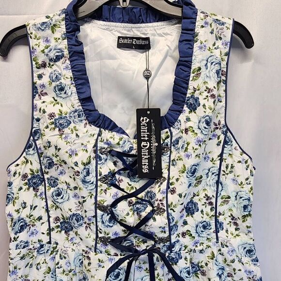 Scarlet Darkness October Fest Floral Women's Size L Dress NWT E8 - Picture 2 of 9